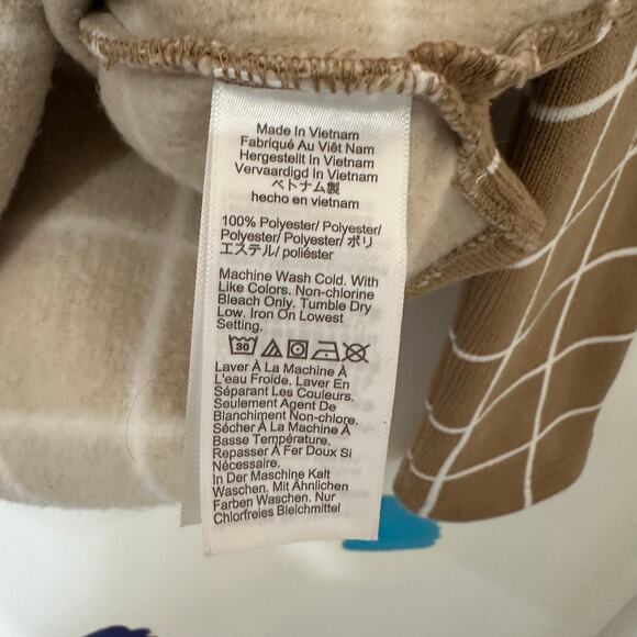 S J.Crew Factory Brown White Grid Print Turtle Neck Heavy Sweater - Picture 4 of 4